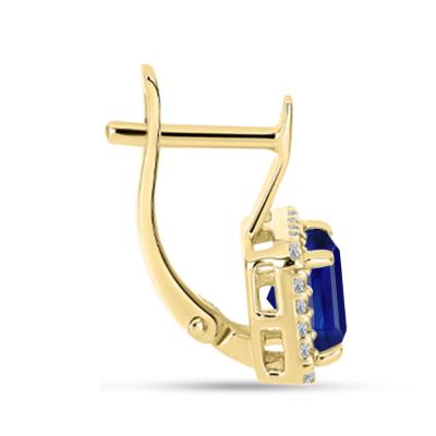 BUY NATURAL BLUE SAPPHIRE GEMSTONE EARRING IN 14K GOLD